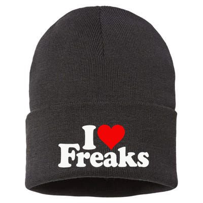 I Love Heart Freaks Sustainable Knit Beanie