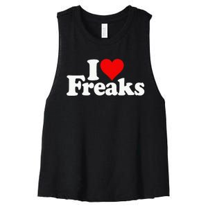 I Love Heart Freaks Women's Racerback Cropped Tank