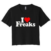 I Love Heart Freaks Women's Crop Top Tee