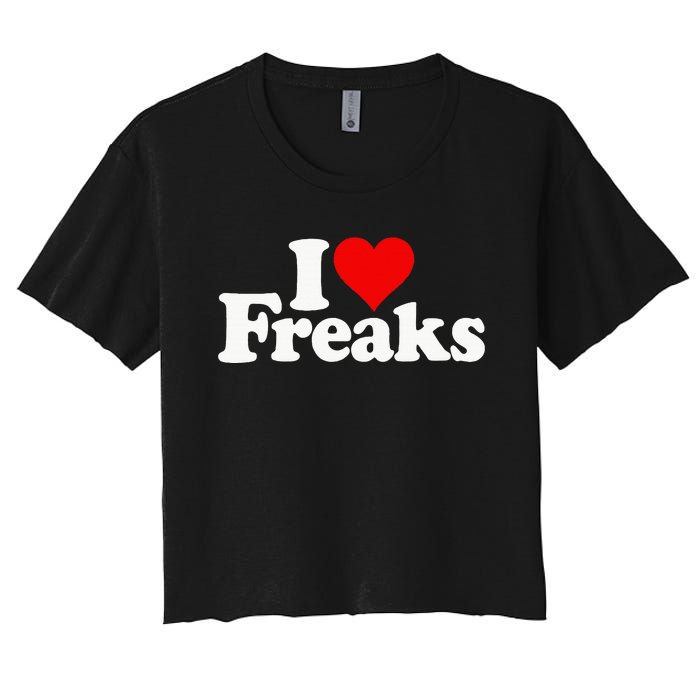 I Love Heart Freaks Women's Crop Top Tee