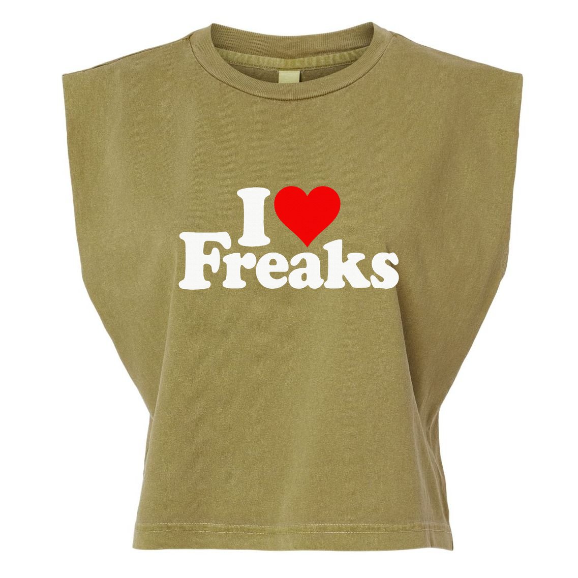 I Love Heart Freaks Garment-Dyed Women's Muscle Tee
