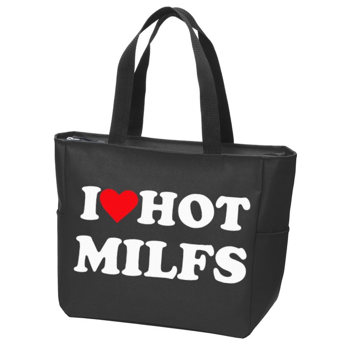 I Love Hot Milfs Zip Tote Bag