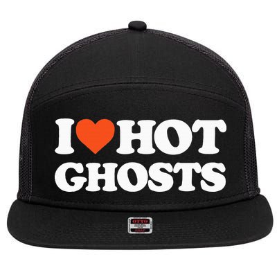 I Love Hot Ghosts I Heart Hot Ghosts Sexy Ghost 7 Panel Mesh Trucker Snapback Hat