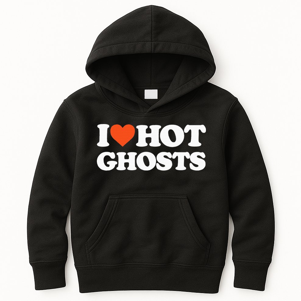 I Love Hot Ghosts I Heart Hot Ghosts Sexy Ghost Kids Hoodie
