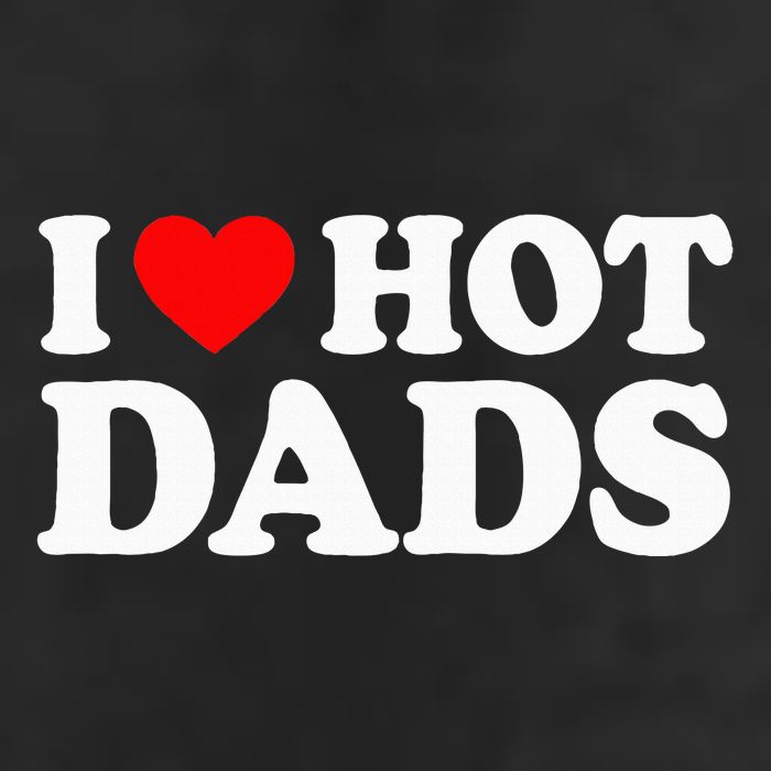 I Love Hot Dads 7 Panel Mesh Trucker Snapback Hat