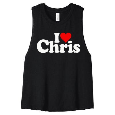 I Love Heart Chris Christopher Christine Christy Christian Women's Racerback Cropped Tank