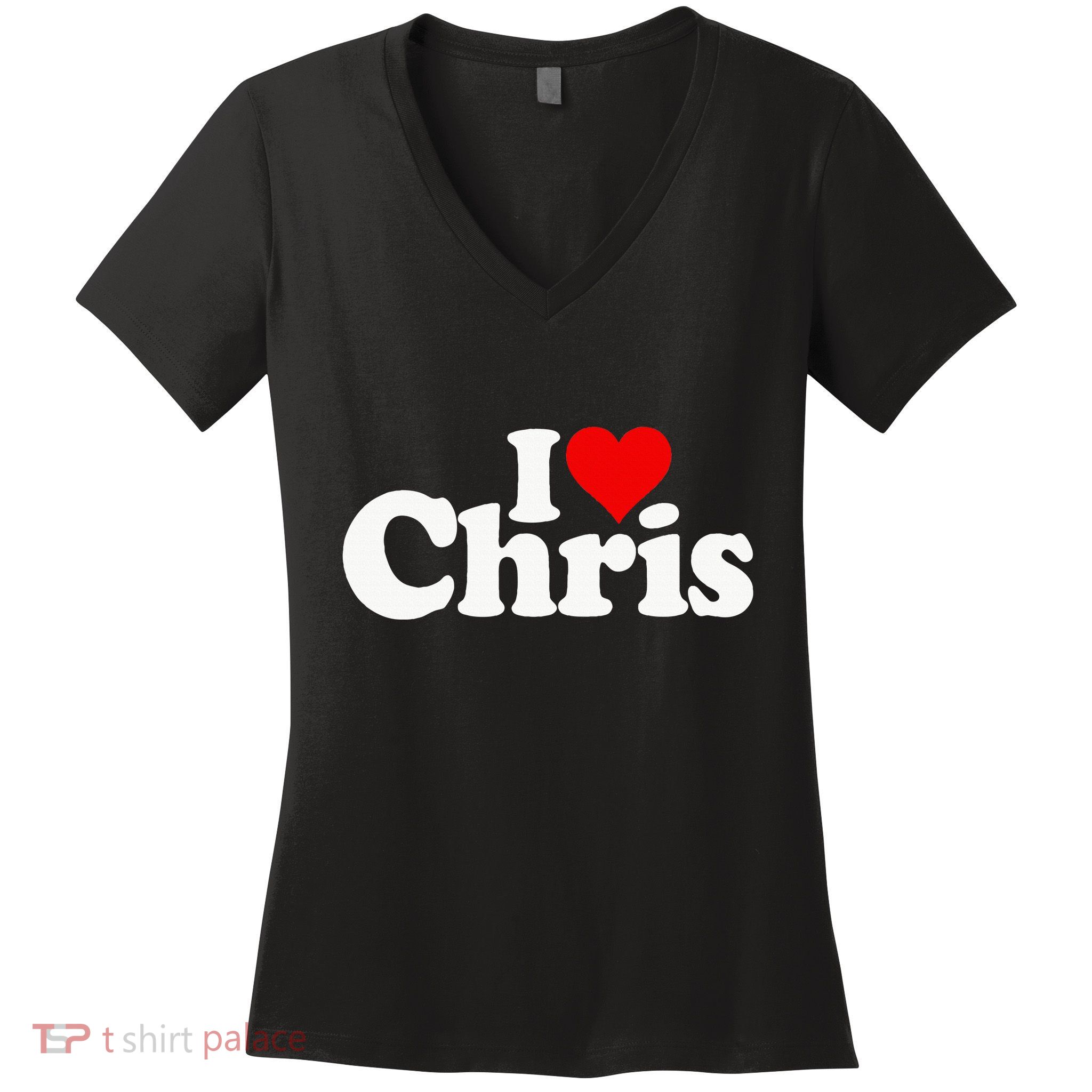 I Love Heart Chris Christopher Christine Christy Christian Women's V-Neck T-Shirt