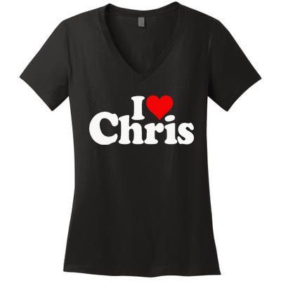 I Love Heart Chris Christopher Christine Christy Christian Women's V-Neck T-Shirt