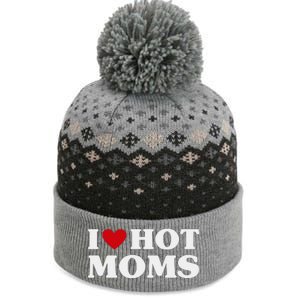 I Love Hot Moms T Funny Red Heart Love Moms The Baniff Cuffed Pom Beanie