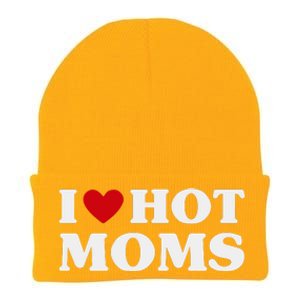 I Love Hot Moms T Funny Red Heart Love Moms Knit Cap Winter Beanie