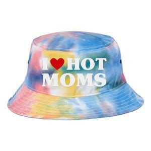 I Love Hot Moms T Funny Red Heart Love Moms Tie Dye Newport Bucket Hat