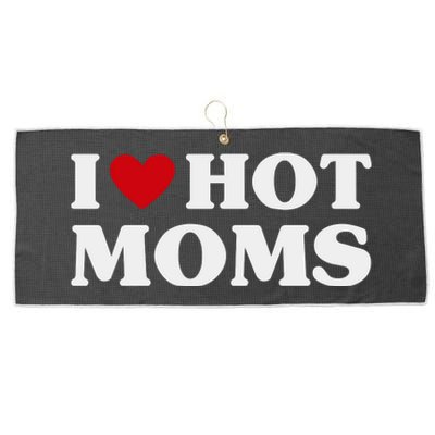 I Love Hot Moms T Funny Red Heart Love Moms Large Microfiber Waffle Golf Towel