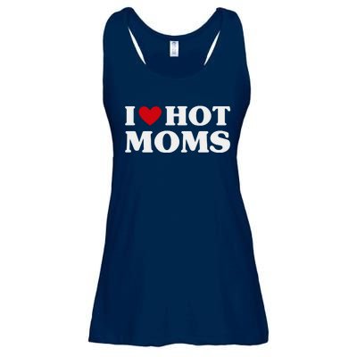 I Love Hot Moms T Funny Red Heart Love Moms Ladies Essential Flowy Tank