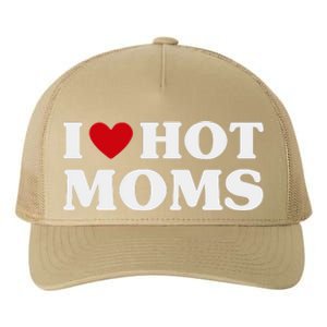 I Love Hot Moms T Funny Red Heart Love Moms Yupoong Adult 5-Panel Trucker Hat