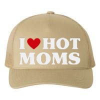 I Love Hot Moms T Funny Red Heart Love Moms Yupoong Adult 5-Panel Trucker Hat