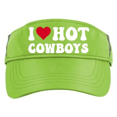 I Love Hot Cowboys I Heart Cowboys Funny Country Western Adult Drive Performance Visor