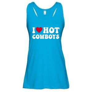 I Love Hot Cowboys I Heart Cowboys Funny Country Western Ladies Essential Flowy Tank