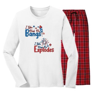 I Like How She Explodes I Like How He Bangs Women's Long Sleeve Flannel Pajama Set 