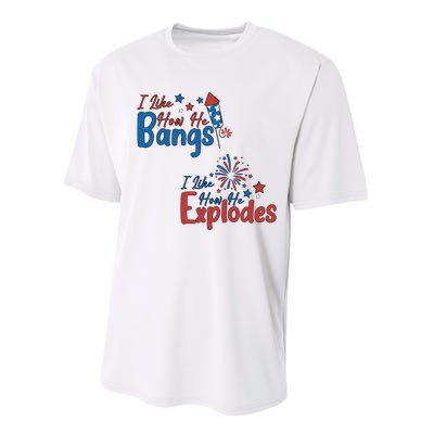 I Like How She Explodes I Like How He Bangs Performance Sprint T-Shirt