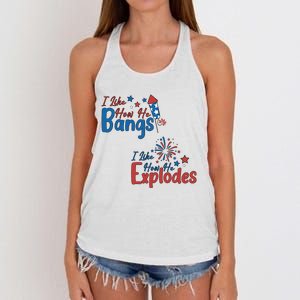 I Like How She Explodes I Like How He Bangs Women's Knotted Racerback Tank