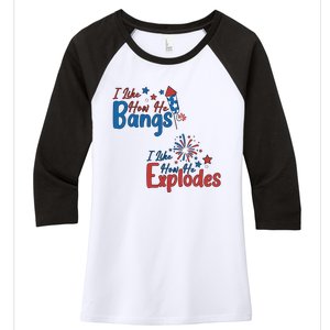 I Like How She Explodes I Like How He Bangs Women's Tri-Blend 3/4-Sleeve Raglan Shirt