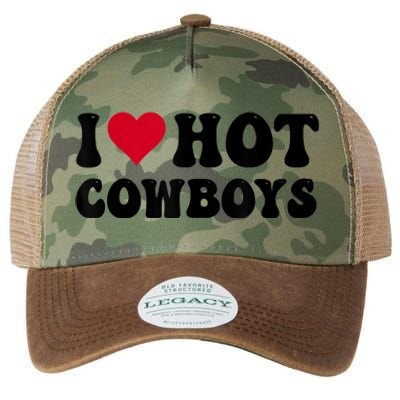 I Love Hot Cowboys I Heart Cowboys Funny Country Western Legacy Tie Dye Trucker Hat