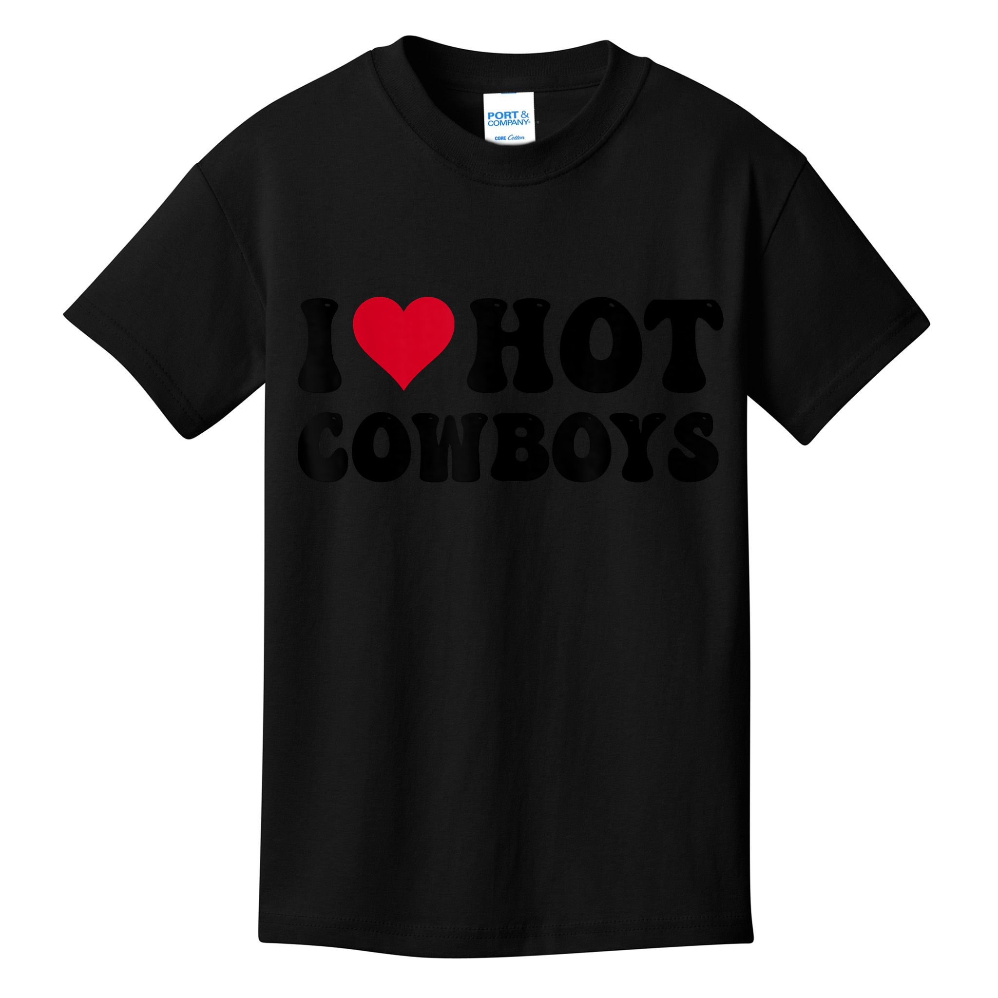 I Love Hot Cowboys I Heart Cowboys Funny Country Western Kids T-Shirt