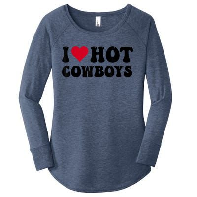 I Love Hot Cowboys I Heart Cowboys Funny Country Western Women's Perfect Tri Tunic Long Sleeve Shirt