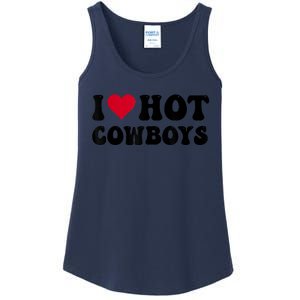 I Love Hot Cowboys I Heart Cowboys Funny Country Western Ladies Essential Tank