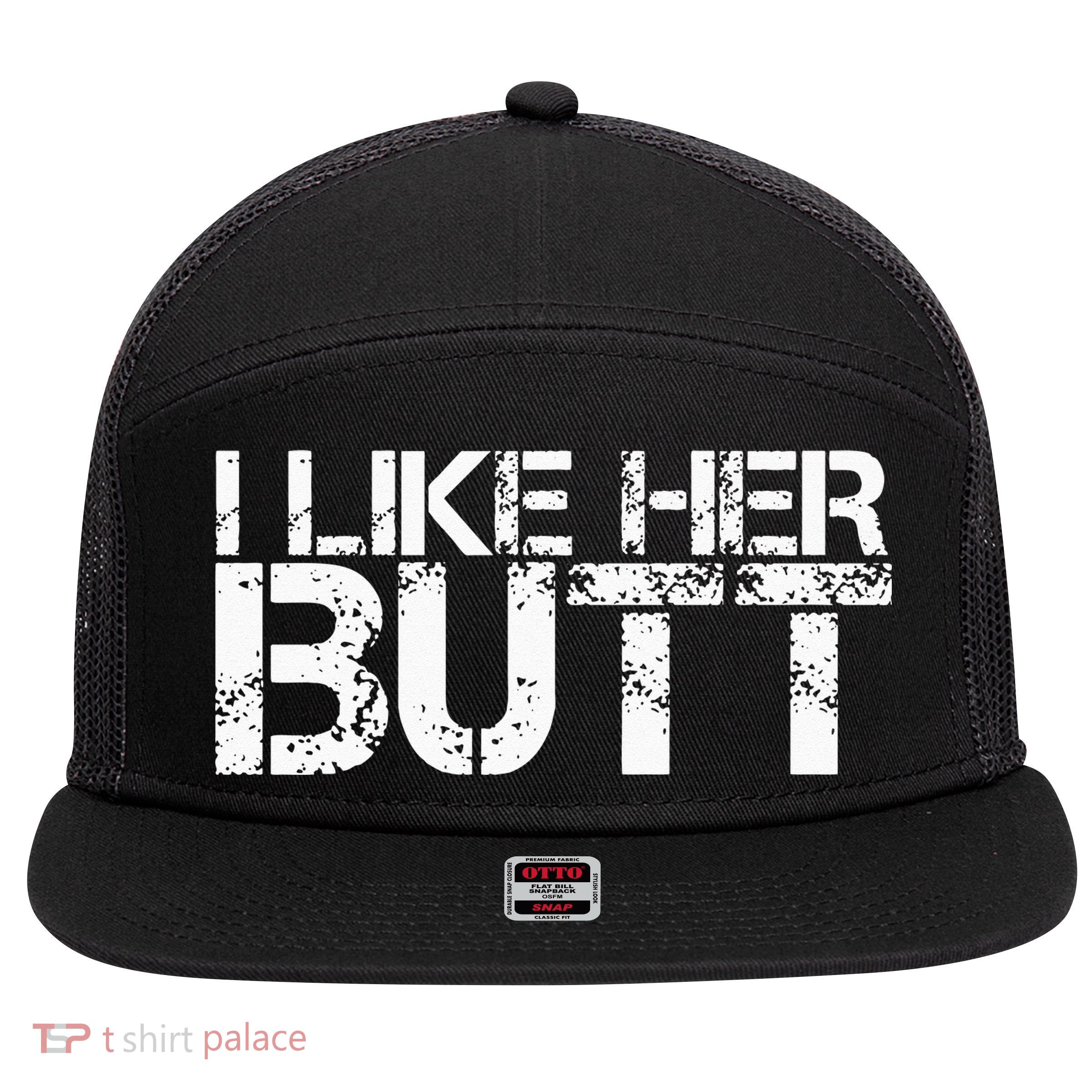 I Like His Beard I Like Her Butt Matching Couple Compliments 7 Panel Mesh Trucker Snapback Hat