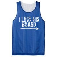 I Like His Beard Meaningful Gift Mesh Reversible Basketball Jersey Tank