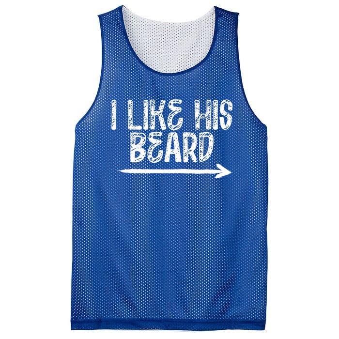 I Like His Beard Meaningful Gift Mesh Reversible Basketball Jersey Tank