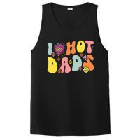 I Love Hot Dads Fathers Day Retro Groovy Red Heart PosiCharge Competitor Tank