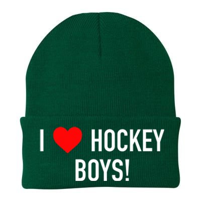 I Love Hockey Graphic Novelty Fun Vintage Style Gift Knit Cap Winter Beanie