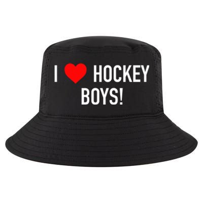 I Love Hockey Graphic Novelty Fun Vintage Style Gift Cool Comfort Performance Bucket Hat