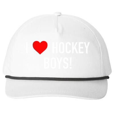 I Love Hockey Graphic Novelty Fun Vintage Style Gift Snapback Five-Panel Rope Hat