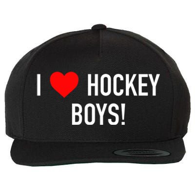 I Love Hockey Graphic Novelty Fun Vintage Style Gift Wool Snapback Cap