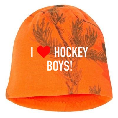 I Love Hockey Graphic Novelty Fun Vintage Style Gift Kati - Camo Knit Beanie