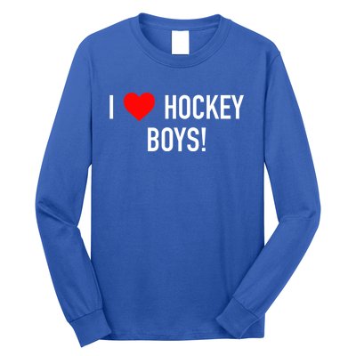 I Love Hockey Graphic Novelty Fun Vintage Style Gift Long Sleeve Shirt