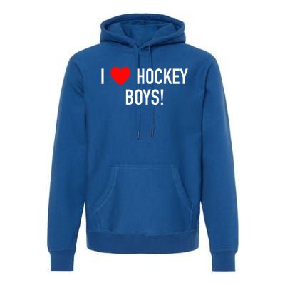 I Love Hockey Graphic Novelty Fun Vintage Style Gift Premium Hoodie