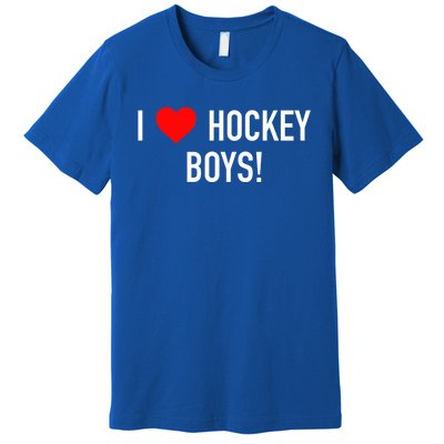 I Love Hockey Graphic Novelty Fun Vintage Style Gift Premium T-Shirt