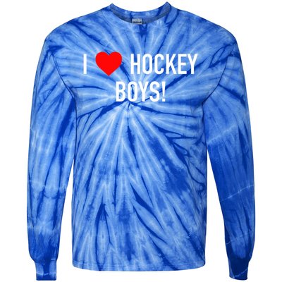 I Love Hockey Graphic Novelty Fun Vintage Style Gift Tie-Dye Long Sleeve Shirt