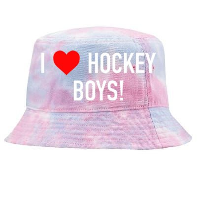 I Love Hockey Graphic Novelty Fun Vintage Style Gift Tie-Dyed Bucket Hat