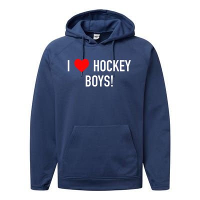 I Love Hockey Graphic Novelty Fun Vintage Style Gift Performance Fleece Hoodie