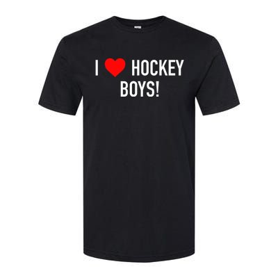 I Love Hockey Graphic Novelty Fun Vintage Style Gift Softstyle CVC T-Shirt