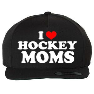 I Love Hockey Moms Funny Design Gift Wool Snapback Cap