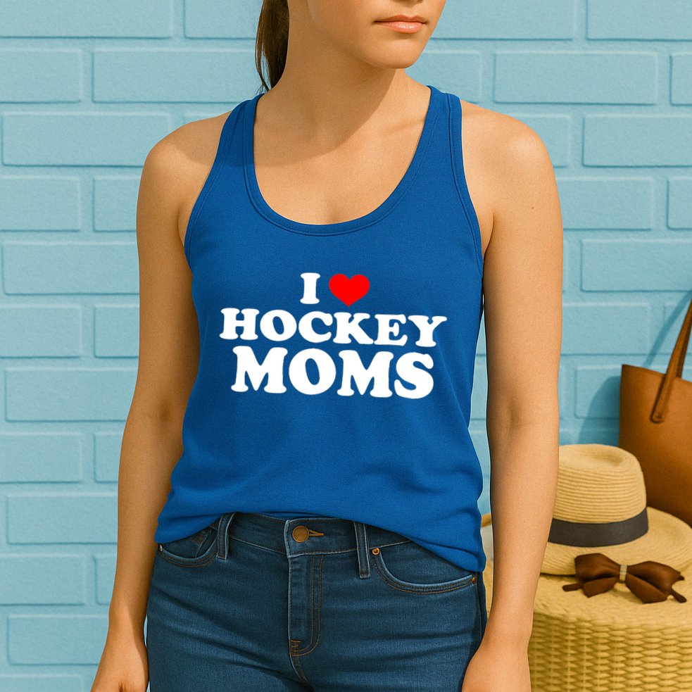 I Love Hockey Moms Funny Design Gift Womens Tank Top