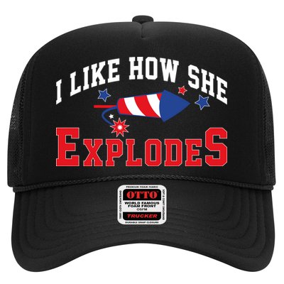 I Like How He Explodes Funny Fireworks Lover Matching Team Couple 4th Of July Hat