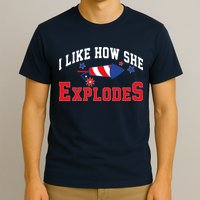 I Like How He Explodes Funny Fireworks Lover Matching Team Couple 4th Of July T-Shirt