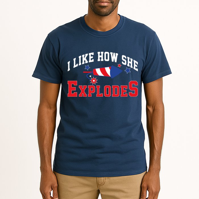I Like How He Explodes Funny Fireworks Lover Matching Team Couple 4th Of July Tall T-Shirt
